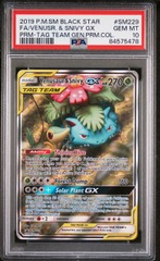 Venusaur & Snivy GX - SM229 - SM Black Star Promo - PSA 10